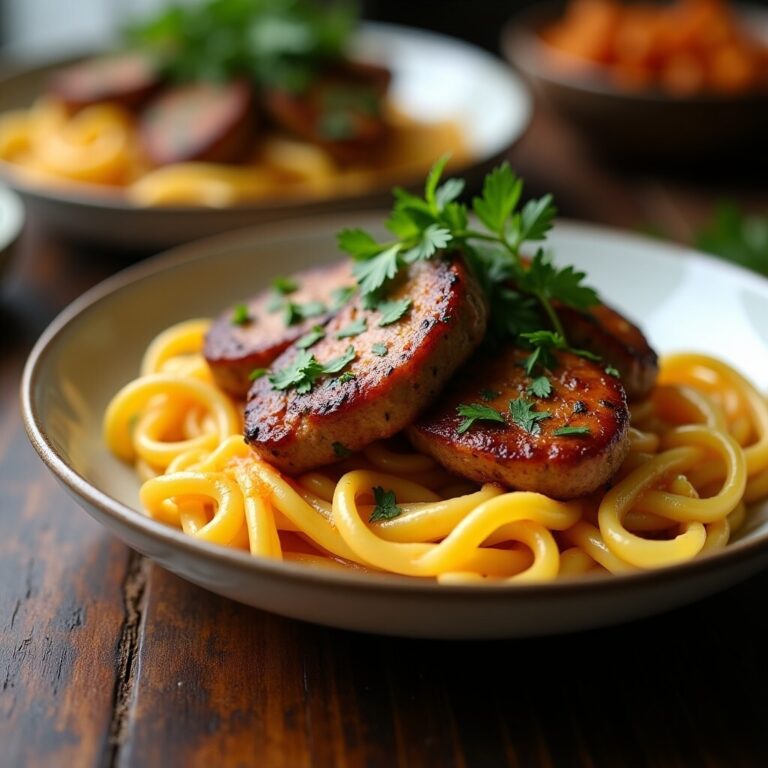 Cajun Steak Tips in Cheesy Rigatoni Parmesan Sauce recipe