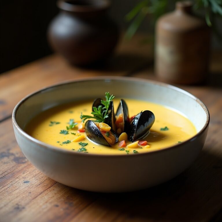 Garlic Butter Mussel Soup